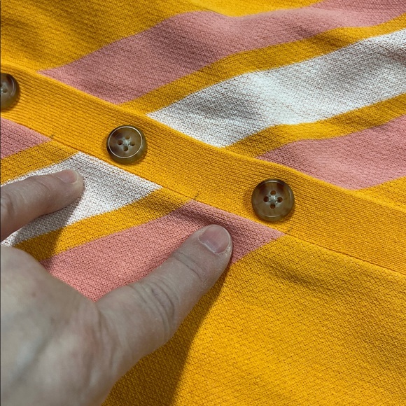 DEREK LAM 10 CROSBY "Aurelia" Waist Tie Open Back Stripe Button Knit Midi SZ M - Picture 10 of 16